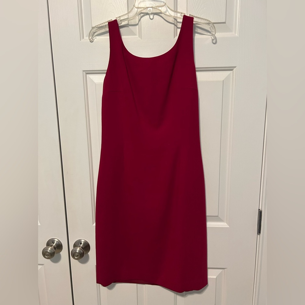 Ann Taylor Red Sleeveless Halter Sheath Dress
